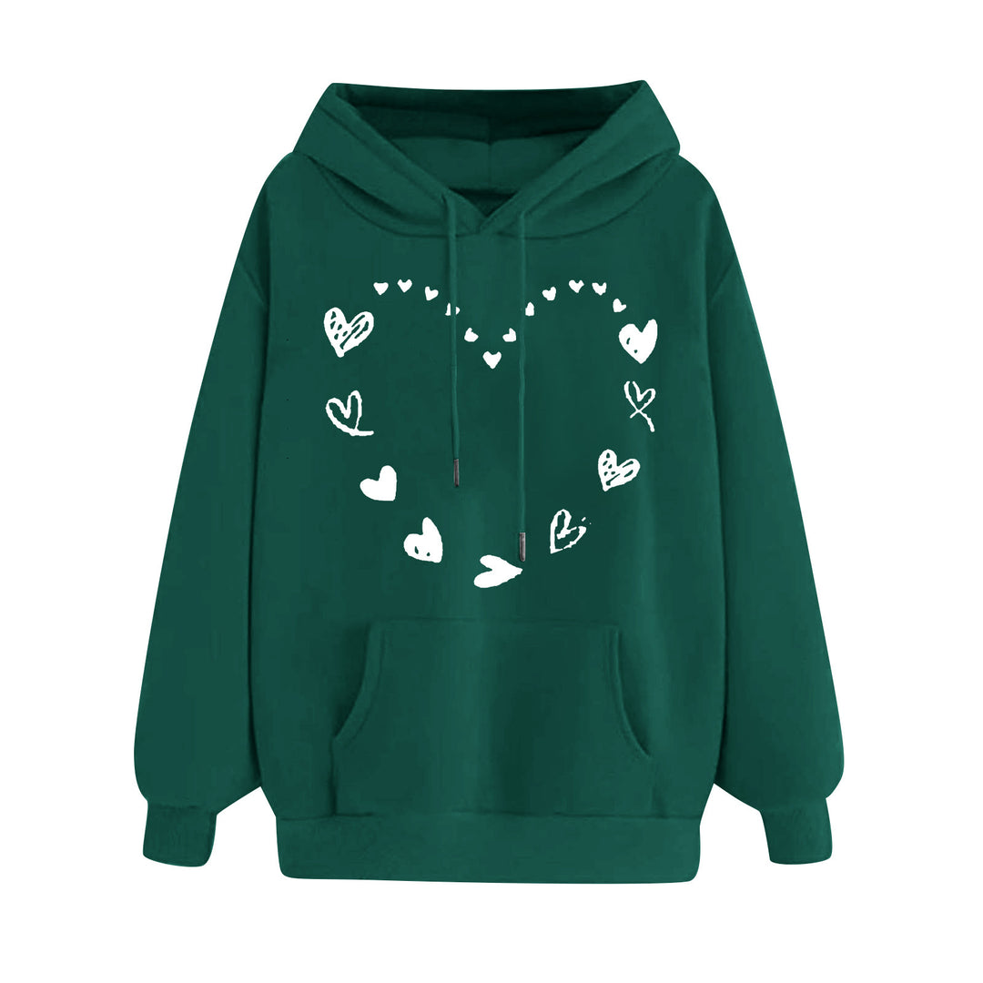 Women's hoodie with playful heart design and comfortable kangaroo pocket Lisslune