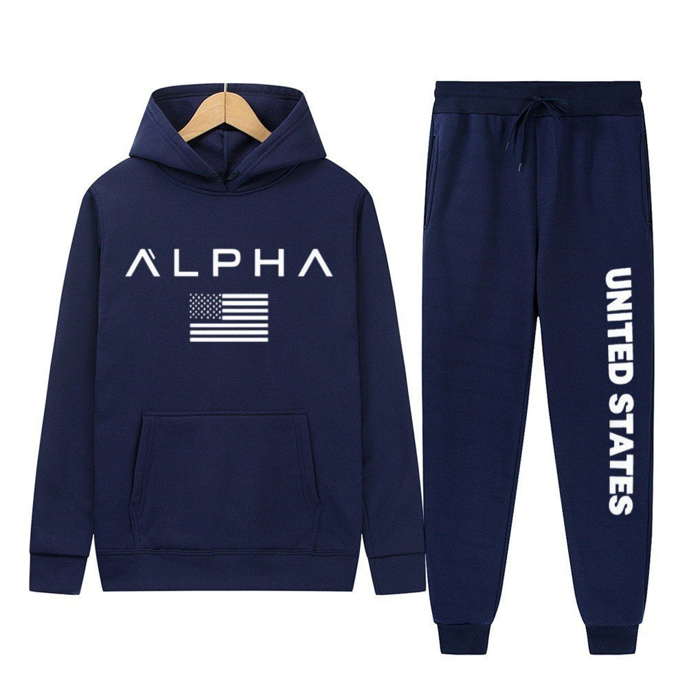 Women's hoodie and jogging pants set with creative front print and sporty cut Lisslune