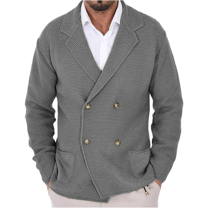 Men's cardigan with fashionable shawl collar and decorative buttons Lisslune