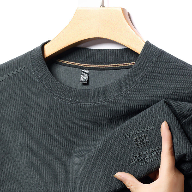 Men's Stylish Long Sleeve Sweater with Structured Rib Design Lisslune