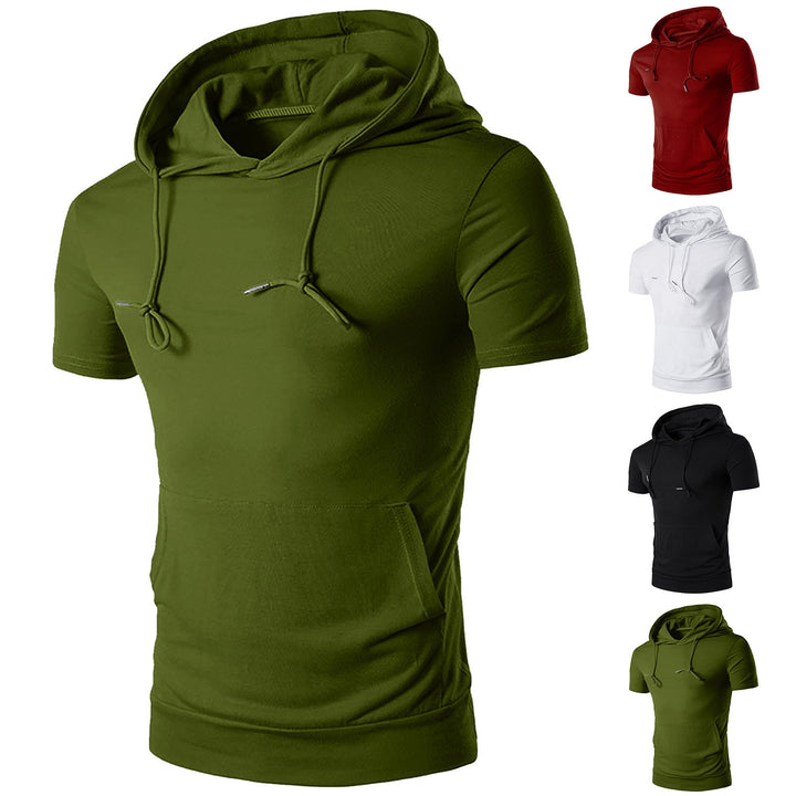 Men's Short Sleeve Hooded Top Lisslune