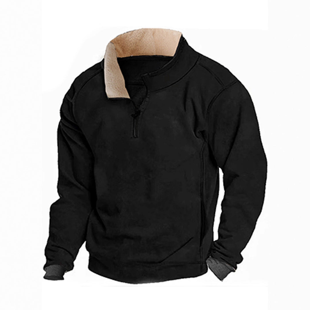 Men's fleece sweatshirt with stand-up collar Lisslune