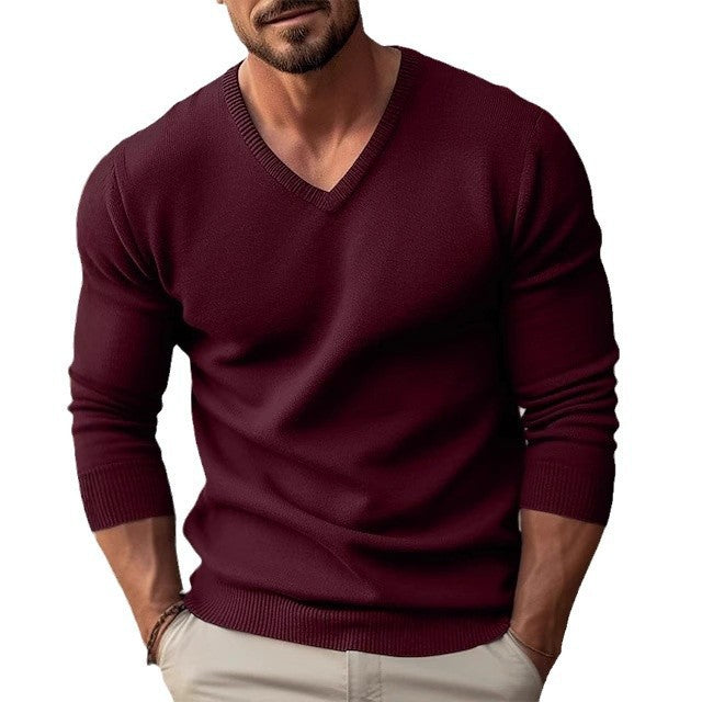 Men's elegant V-neck sweater made of high-quality cotton Lisslune