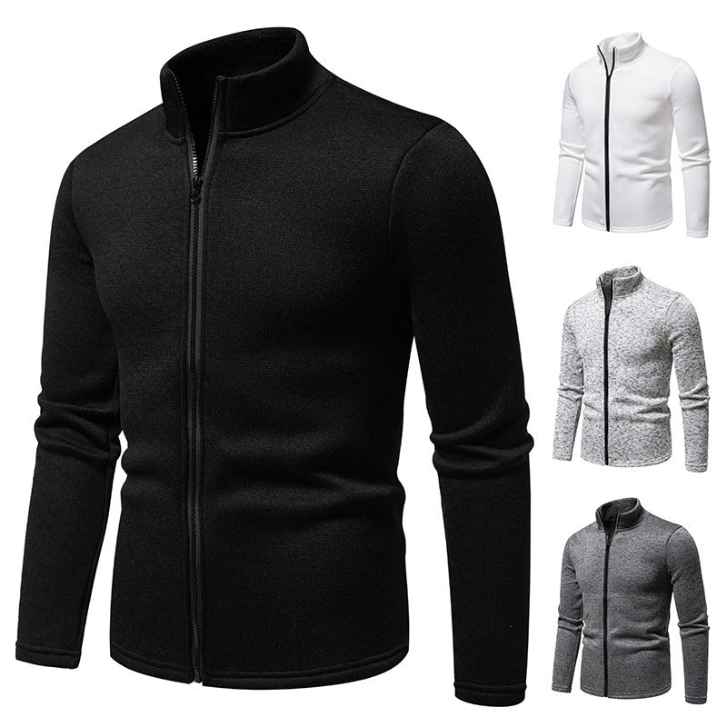 Men's fleece jacket with high collar and full-length zipper Lisslune