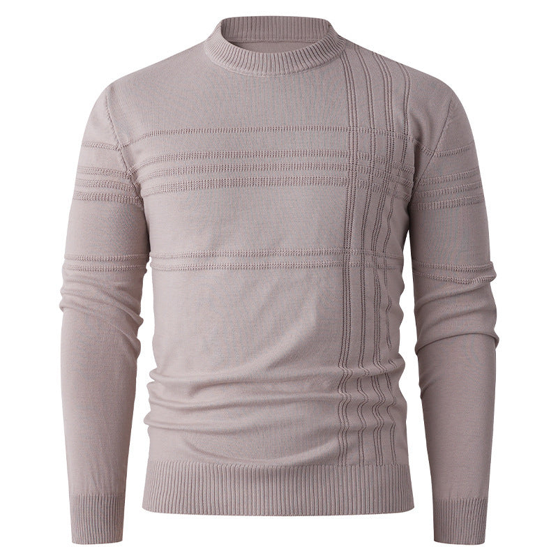 Men's sweater with textured pattern and round neckline Lisslune
