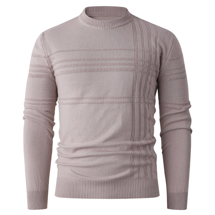 Men's sweater with textured pattern and round neckline Lisslune