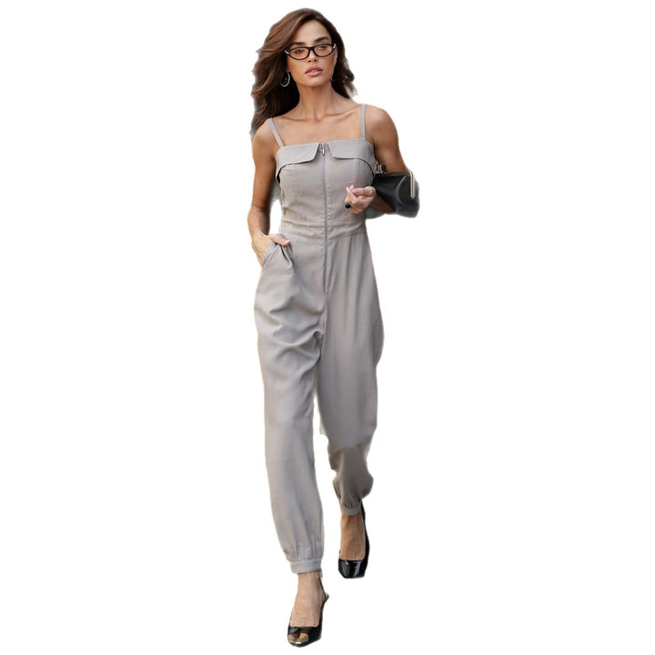Ladies jumpsuit with elegant straps and fashionable zipper Lisslune