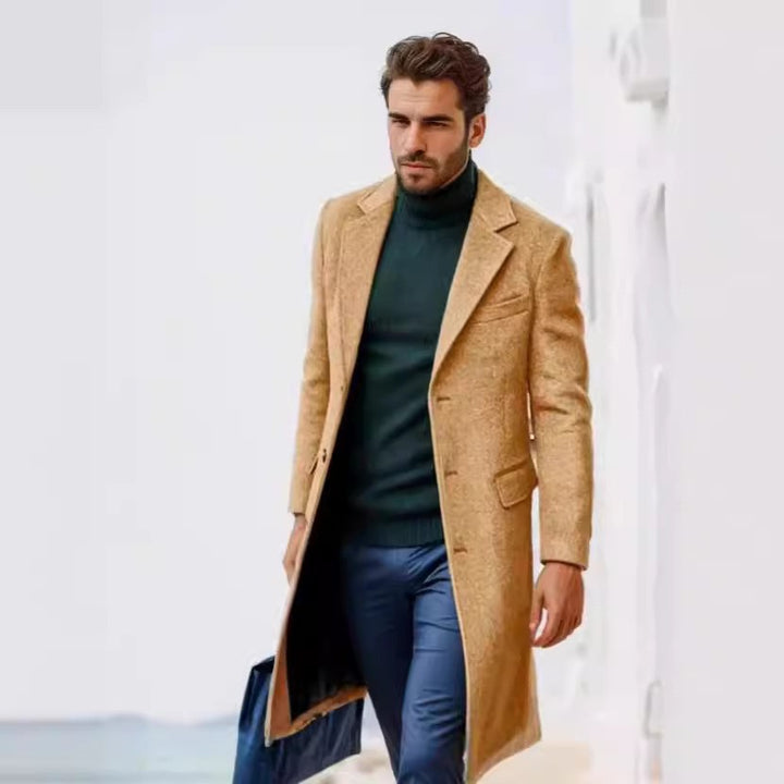 Men's elegant coat with textured fabric and modern accents Lisslune