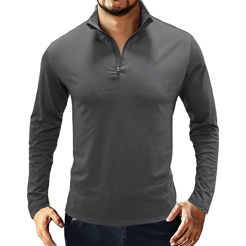 Men's functional shirt with high collar and half zipper Lisslune