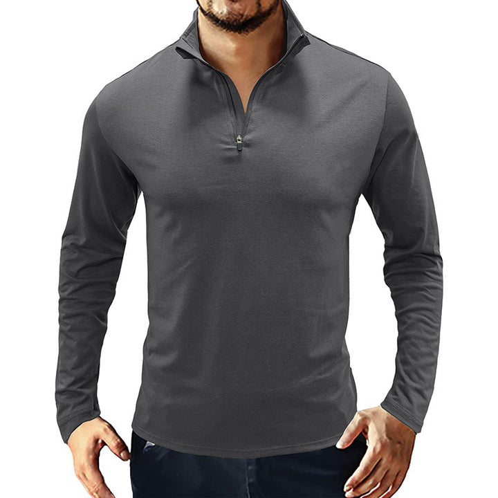 Men's functional shirt with high collar and half zipper Lisslune