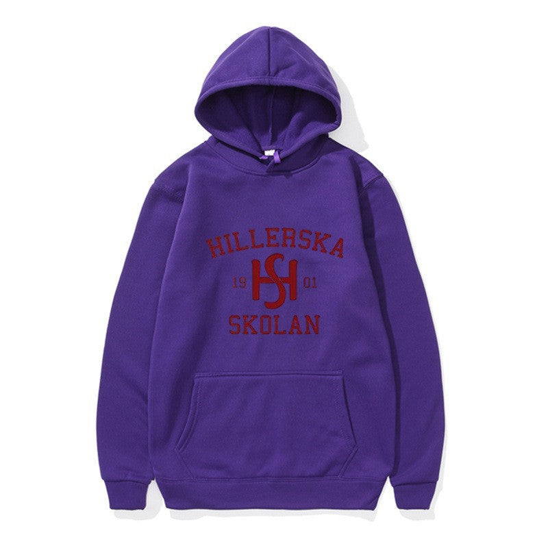 Women's hooded sweatshirt with classic school motif and cozy inner lining Lisslune