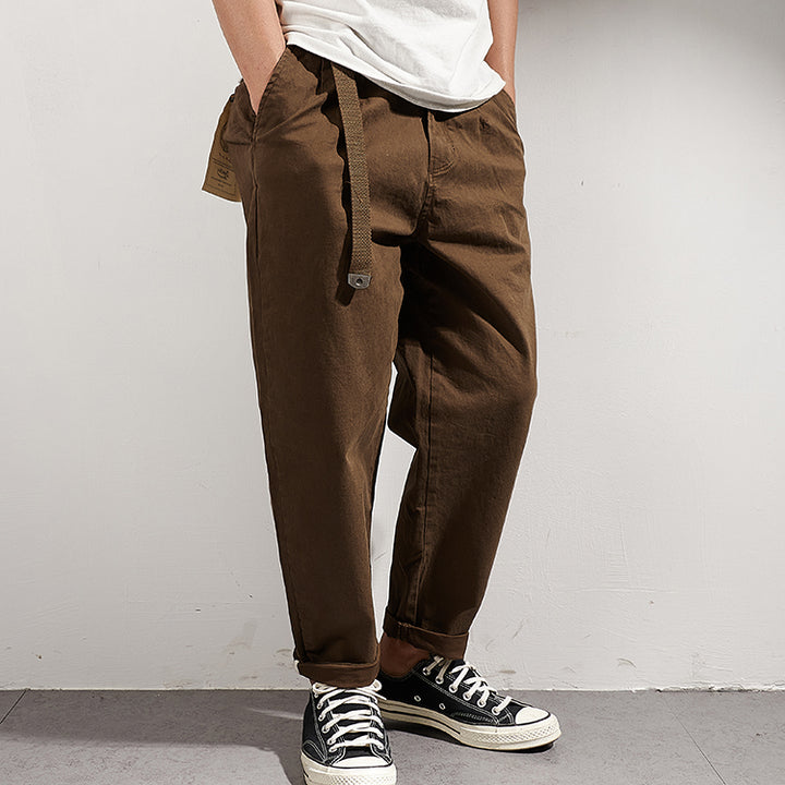 Men's casual cargo pants with adjustable waistband and deep side pockets Lisslune