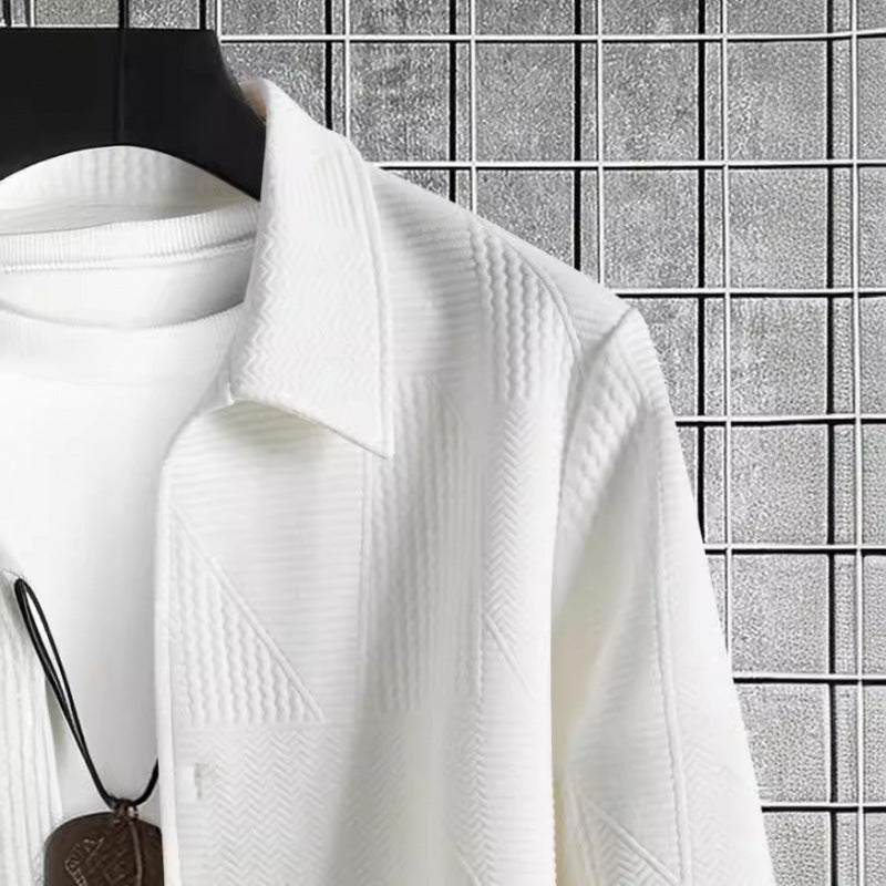 Men's Casual Cardigan with Textured Design Lisslune