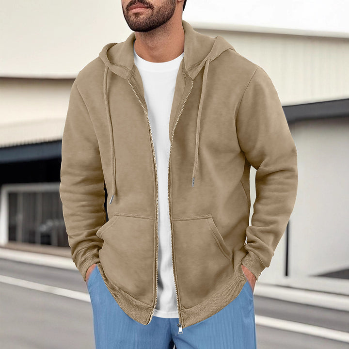 Men's casual hoodie jacket with breathable sweat fabric and practical pockets Lisslune