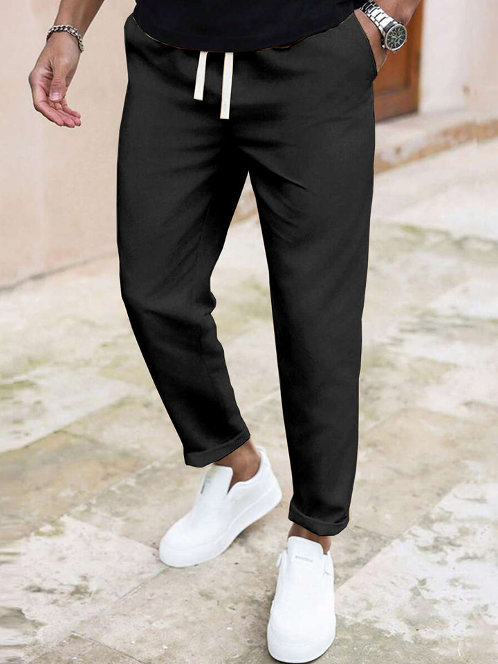 Men's Leisure Pants with Elastic Waistband and Practical Pockets Lisslune
