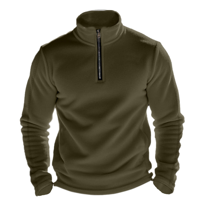 Men's fleece pullover with half zipper and breathable properties Lisslune
