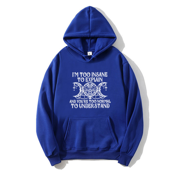 Women's hoodie with creative text and cozy fleece lining Lisslune