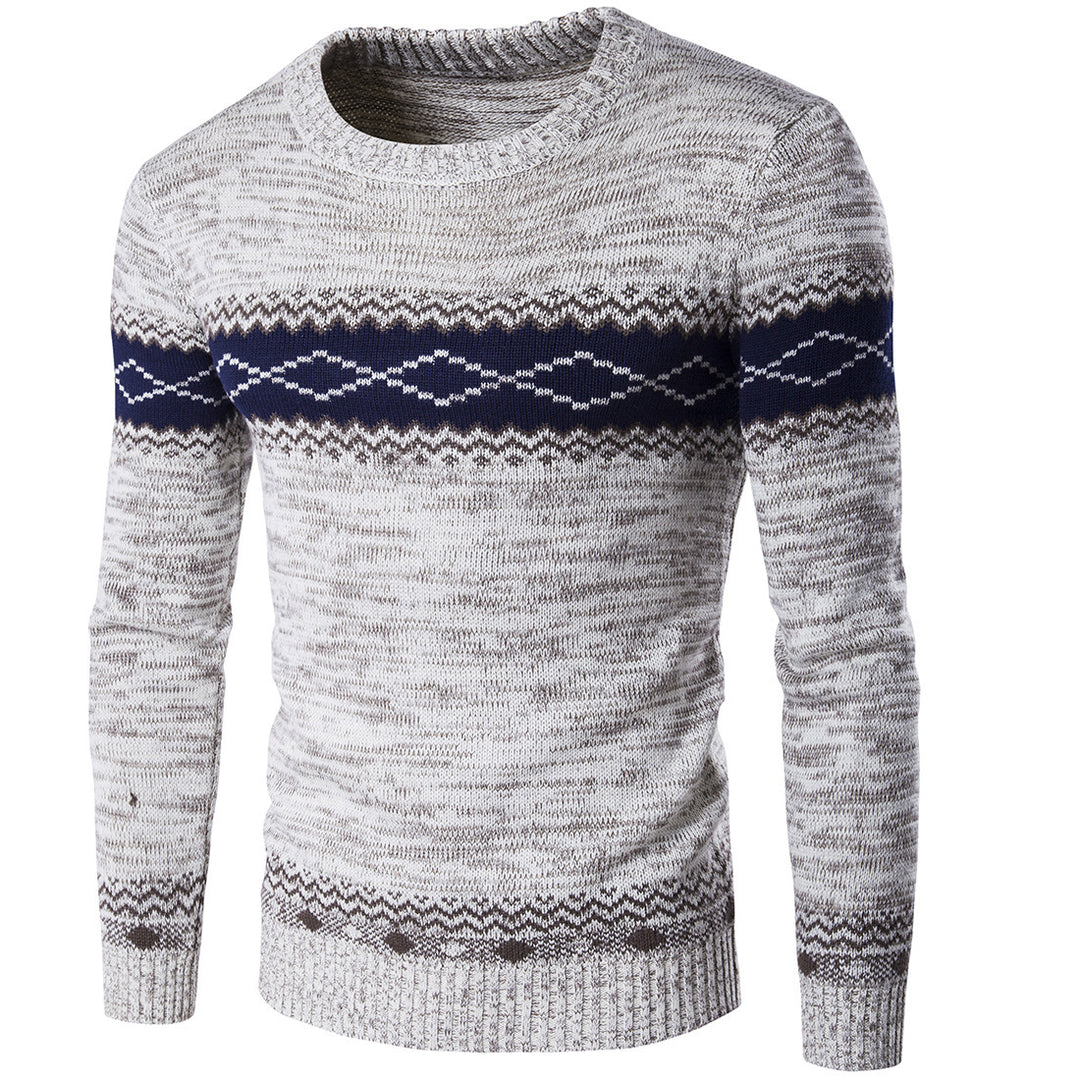 Men's stylish knitted sweater with graphic pattern Lisslune