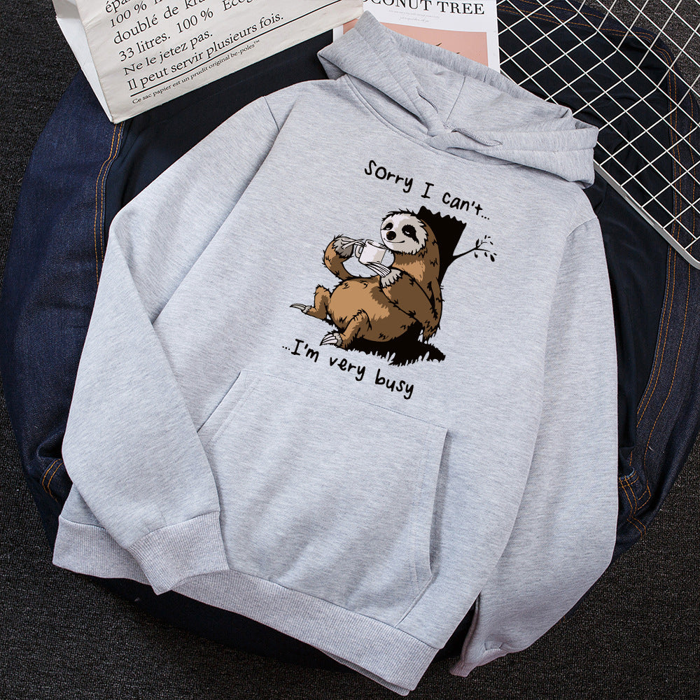Ladies hoodie with cute animal motif and playful slogan Lisslune