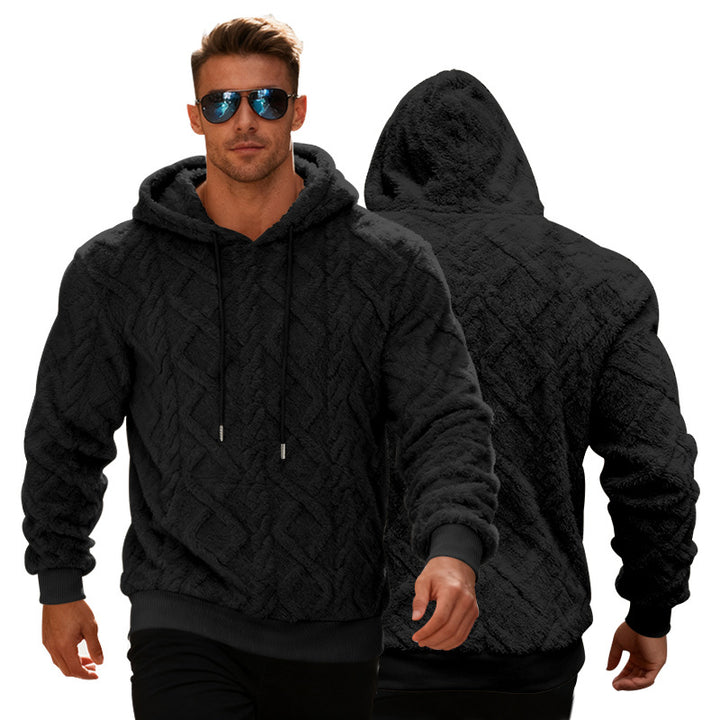 Men's cozy hoodie with textured fleece Lisslune