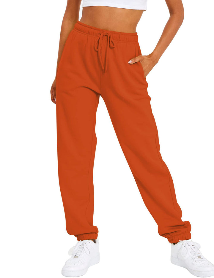 Women’s sporty leisure pants with elastic waistband and high-waisted cut Lisslune
