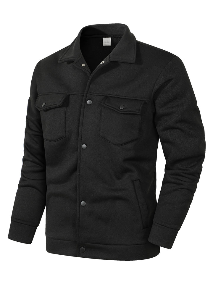 Men's fleece-lined utility jacket with practical pockets Lisslune