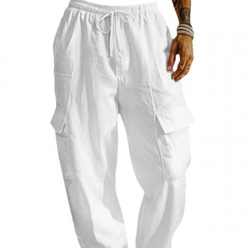 Men's cargo pants with elastic waistband and practical side pockets Lisslune