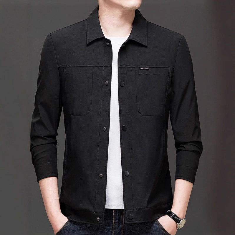 Men's leisure jacket with practical chest pockets and elastic sleeve cuffs Lisslune