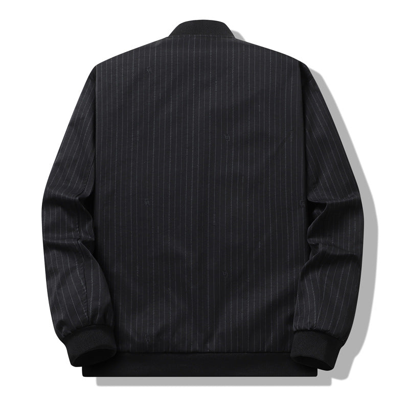 Men's urban bomber jacket with fine stripe pattern Lisslune