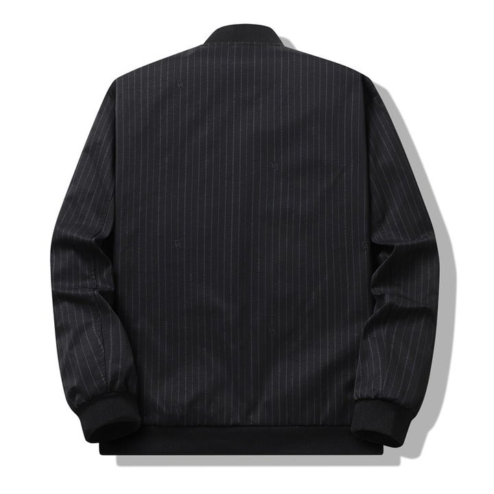 Men's urban bomber jacket with fine stripe pattern Lisslune