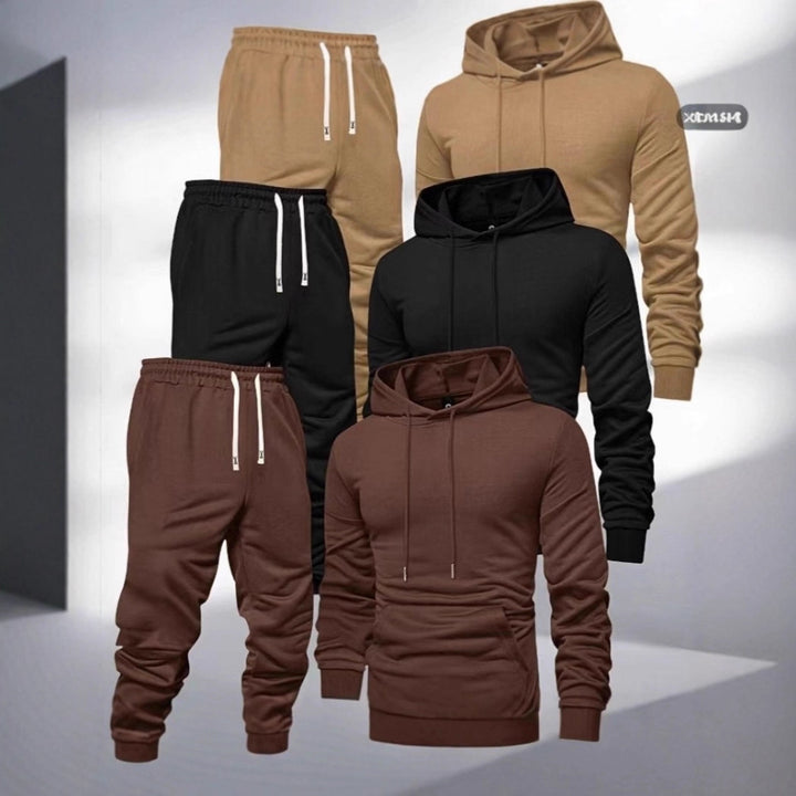 Men's Sporty Sweat Set with Elastic Waistband and Practical Pockets Lisslune
