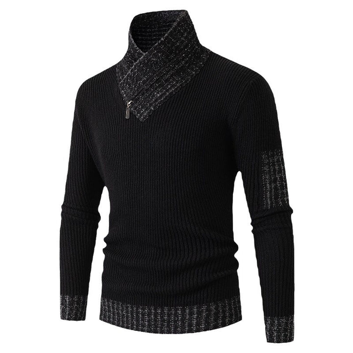 Men's sweater with modern asymmetric collar and textured design Lisslune