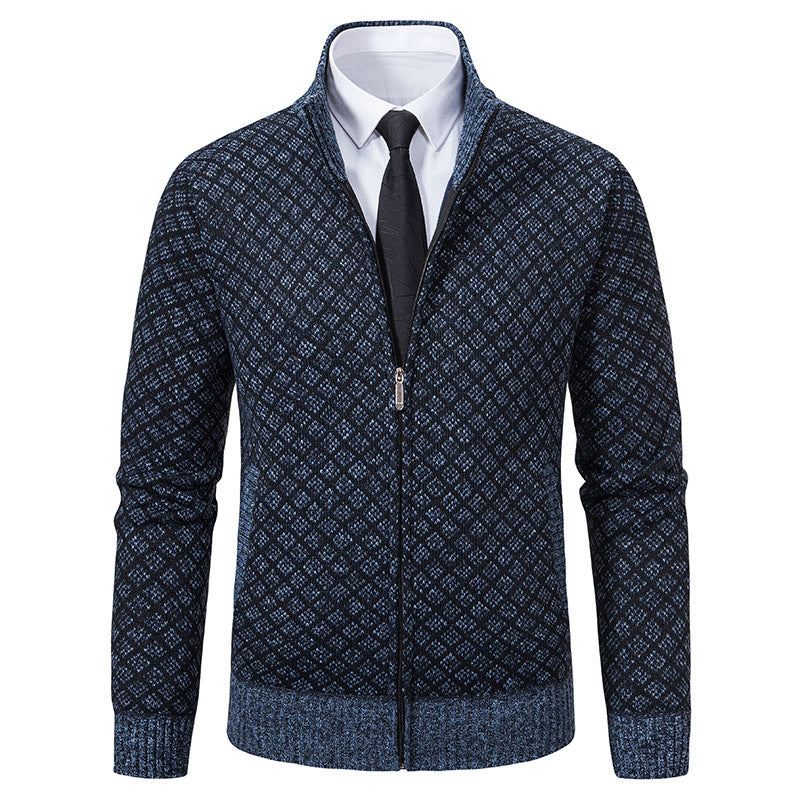Men's Stylish Cardigan with High-Quality Cable Pattern and Zipper Lisslune