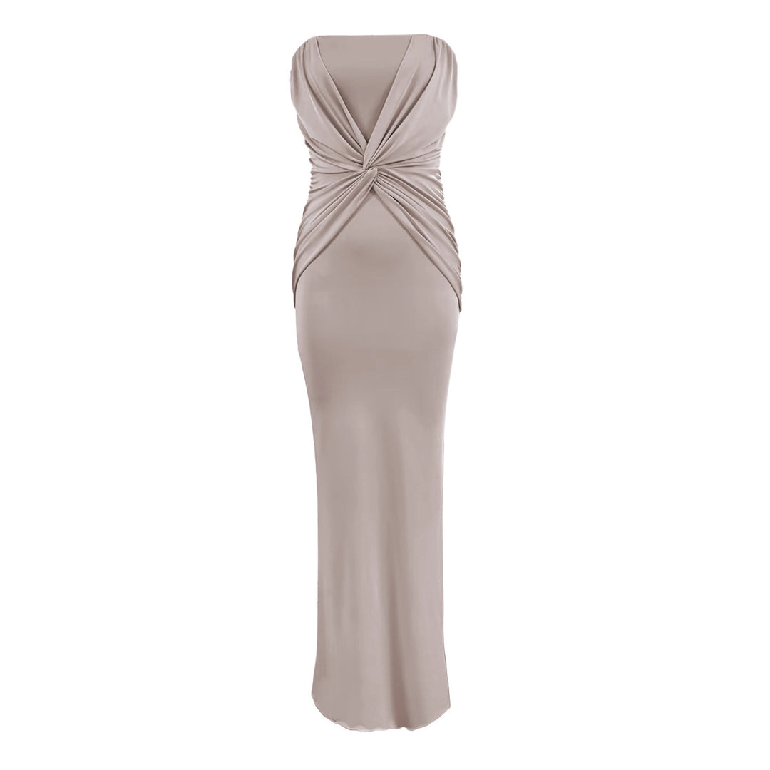 Damen Elegantes Minimalistisches Abendkleid mit Raffungen Lisslune