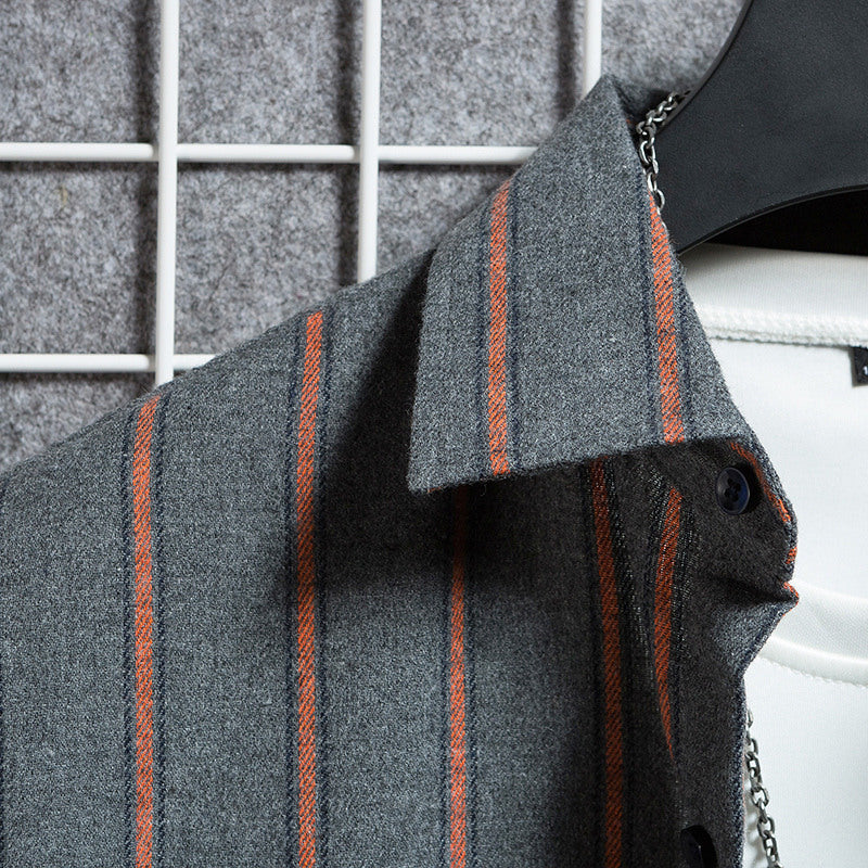 Men's striped long-sleeve shirt with modern cut Lisslune