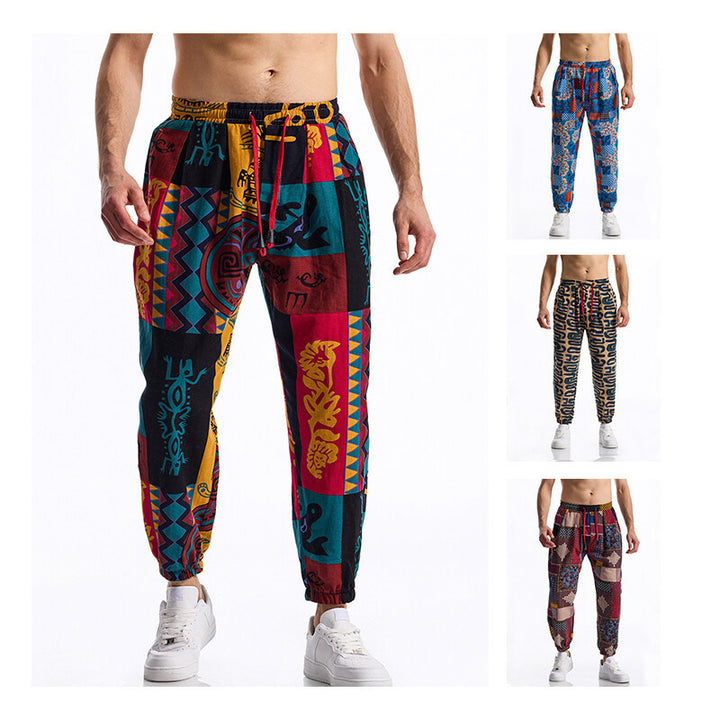 Men's joggers with modern patchwork design Lisslune