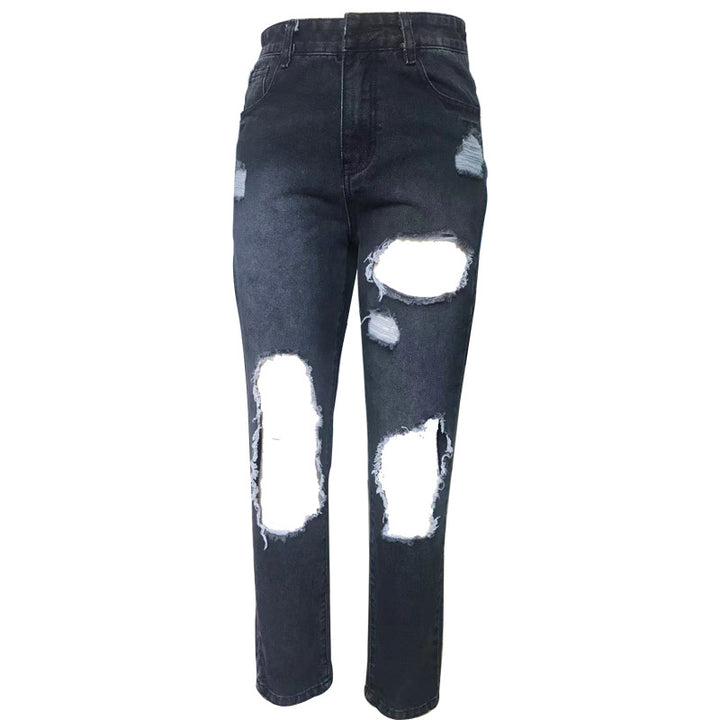 Women's Destroyed Jeans with High Waist and Casual Fit Lisslune