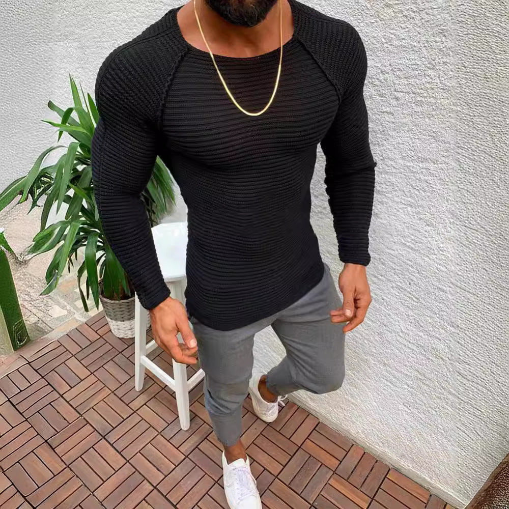 Men's stylish striped long-sleeve shirt Lisslune