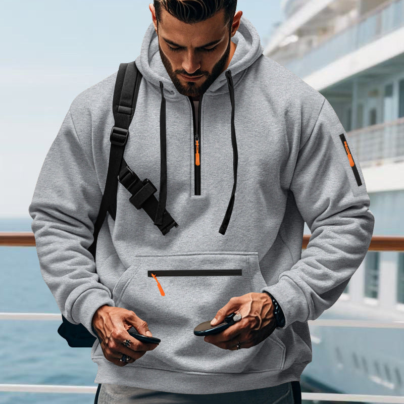 Men's sporty hoodie with practical zippered pockets Lisslune