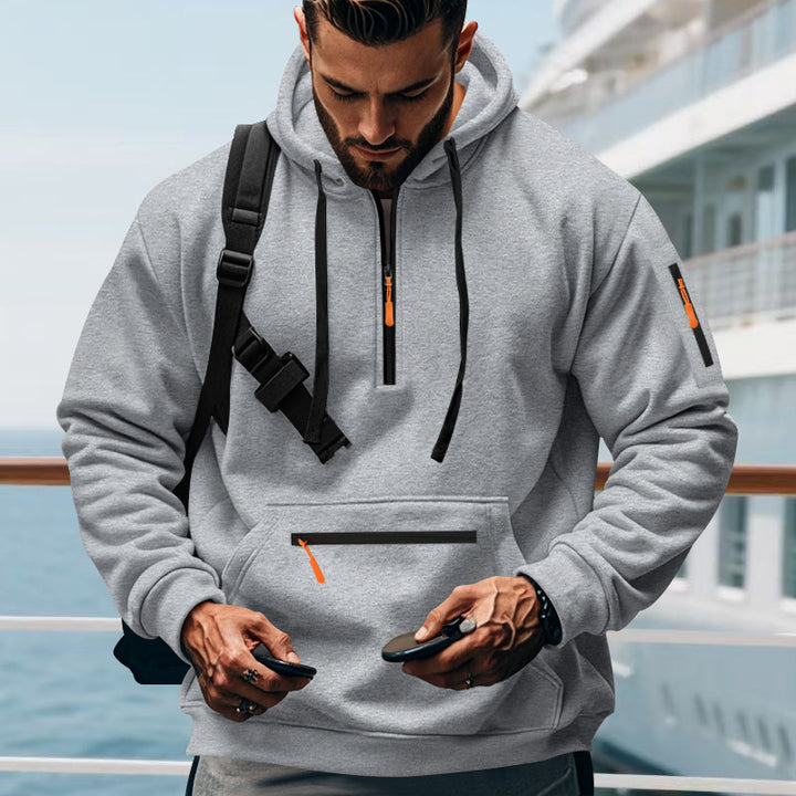 Men's sporty hoodie with practical zippered pockets Lisslune