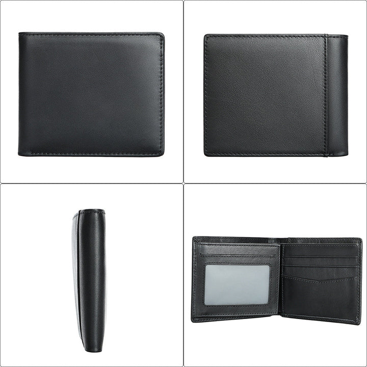 Lisslune | StitchCraft Men’s Bifold Genuine Leather RFID Wallet – Slim, Secure & Stylish
