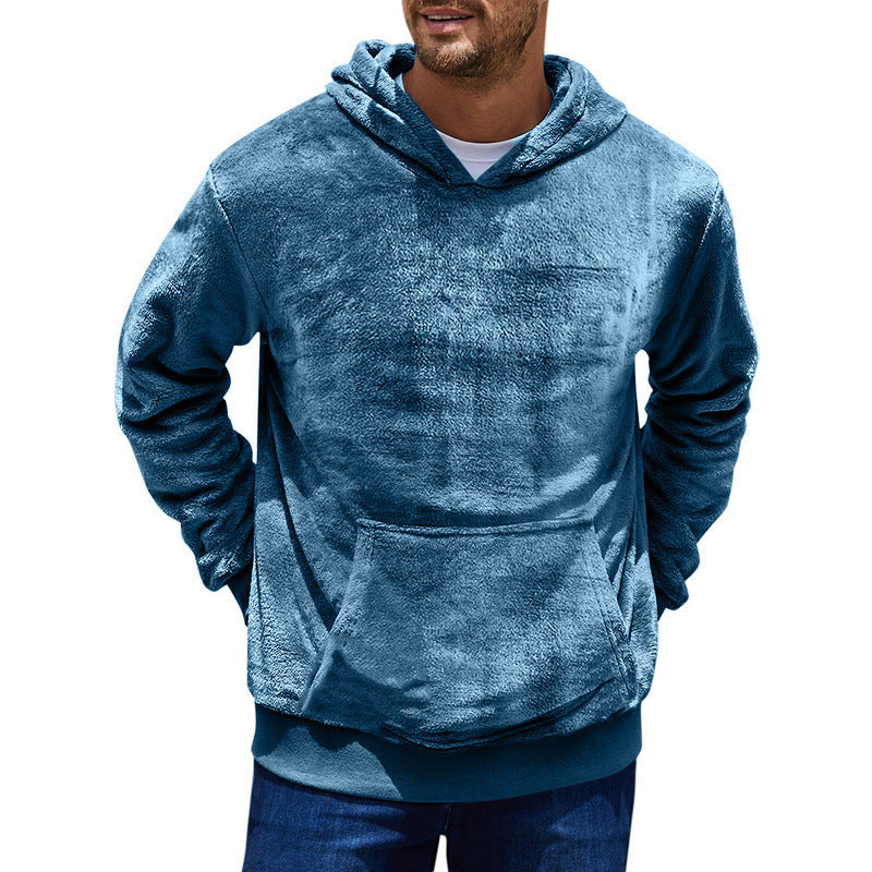 Men's cozy fleece hoodie with kangaroo pocket Lisslune