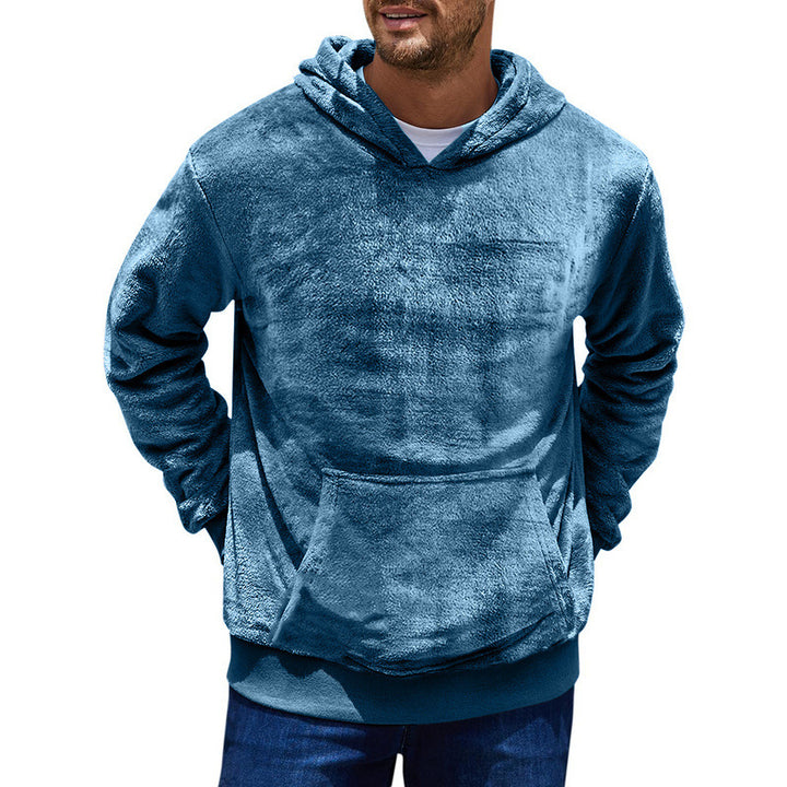 Men's cozy fleece hoodie with kangaroo pocket Lisslune