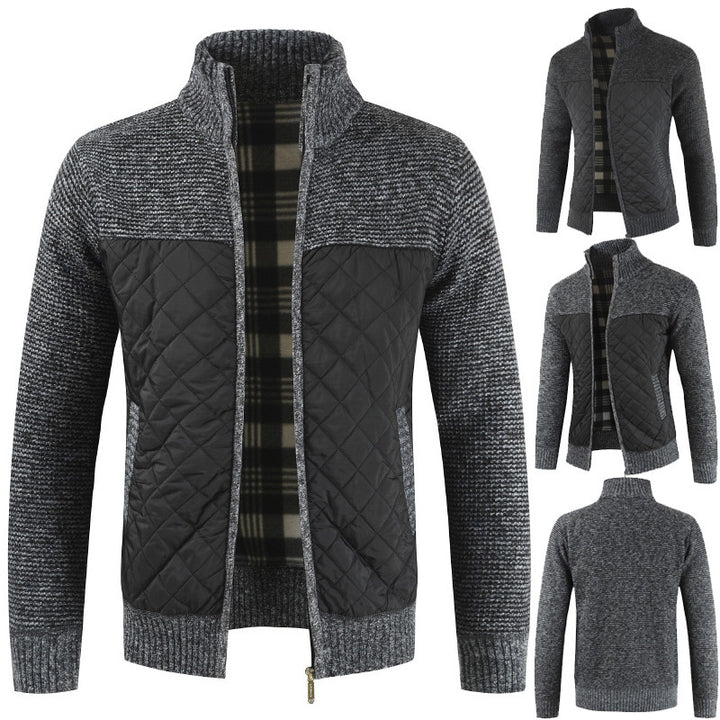 Men's quilted jacket with knit details Lisslune