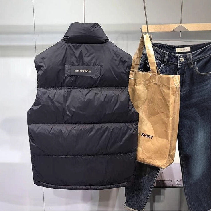 Men's Quilted Functional Vest with High Collar and Warming Filling Lisslune