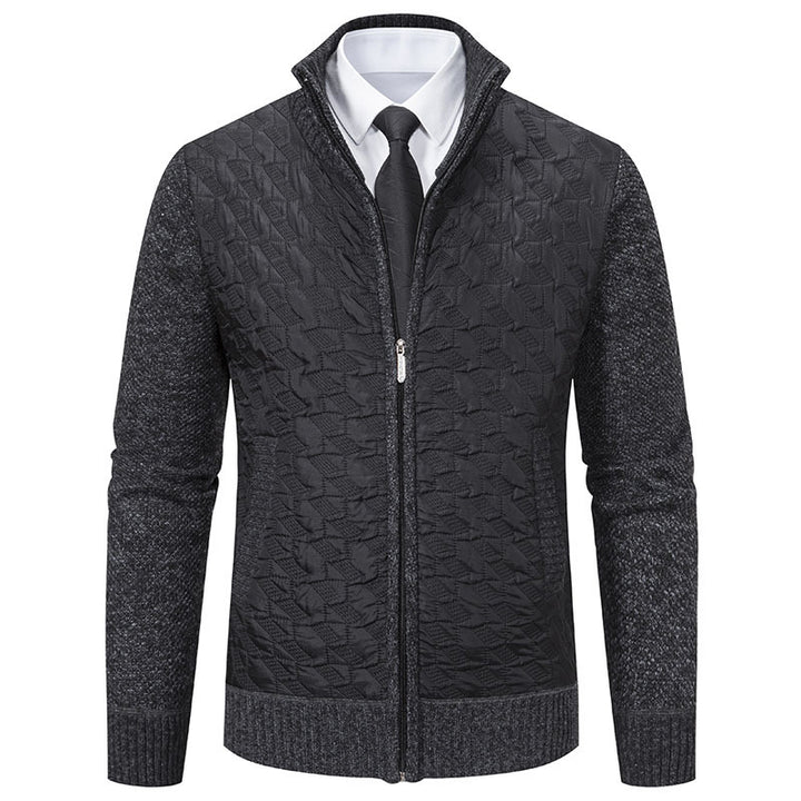 Men's elegant hybrid jacket with quilted design and refined knit sleeves Lisslune