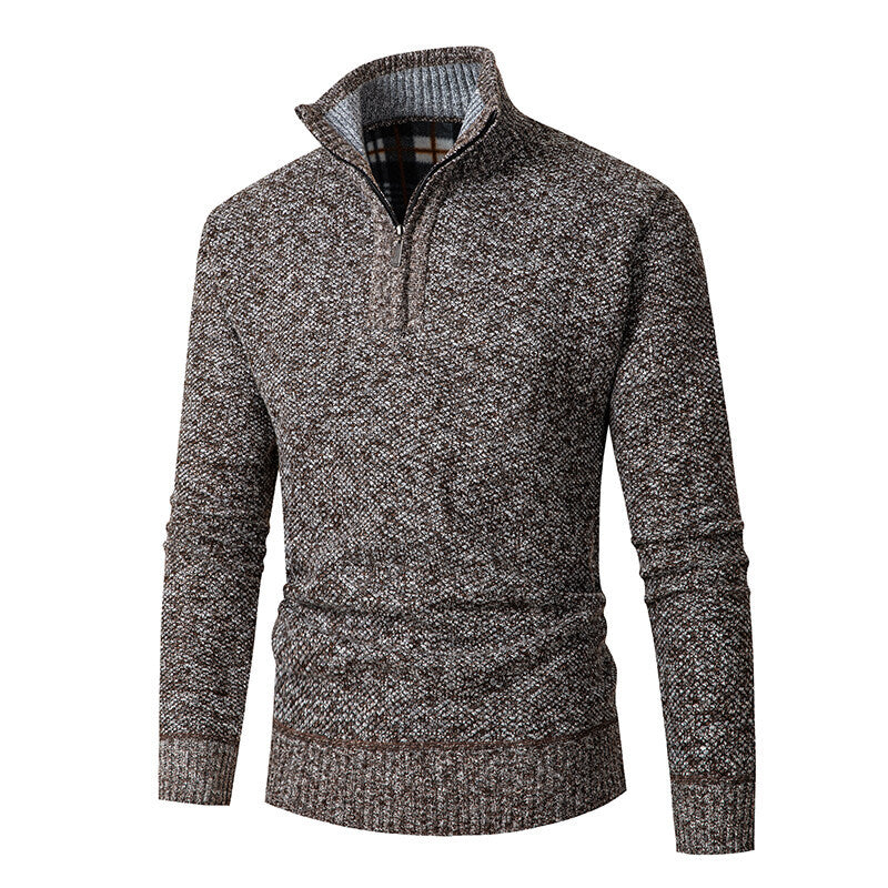 Men's sweater with high collar and practical zipper Lisslune