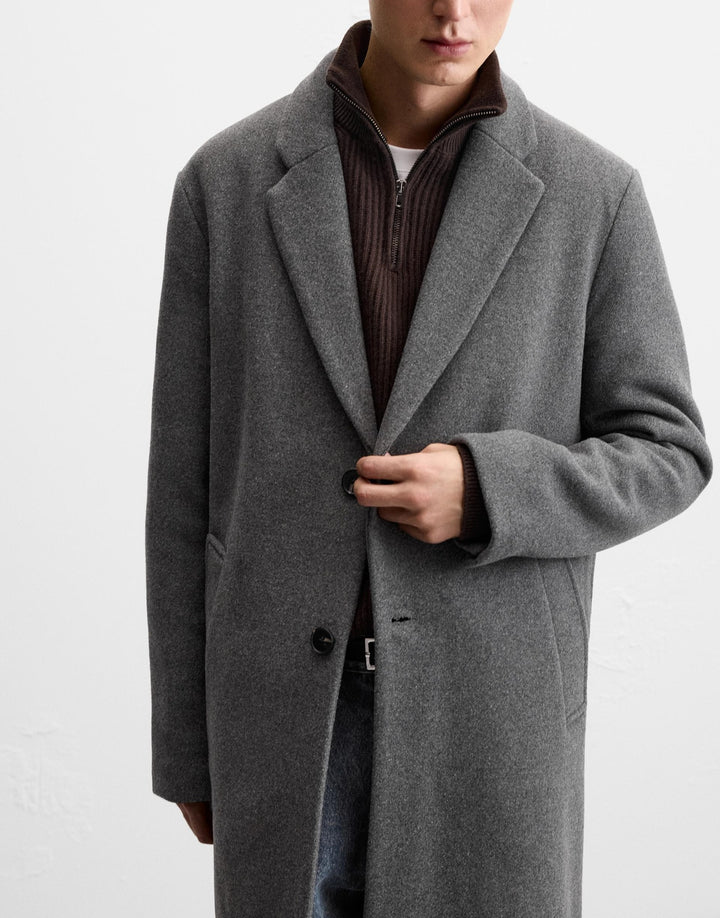 Men's elegant wool coat with classic cut and comfortable pockets Lisslune