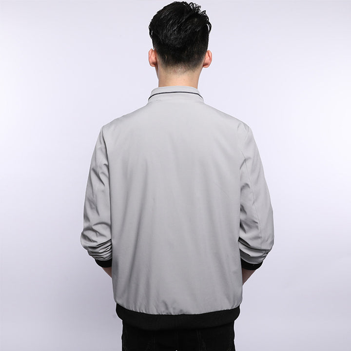 Men's sporty transitional jacket with high collar and functional zipper Lisslune