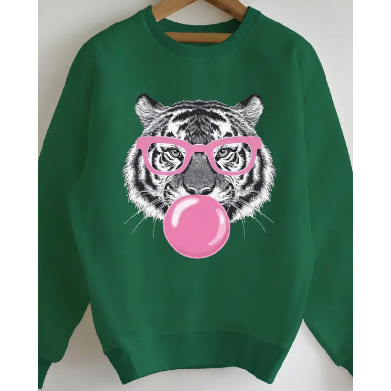 Women's sweatshirt with creative tiger graphic design Lisslune